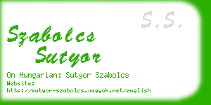 szabolcs sutyor business card